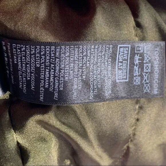 TopShop Bomber Jacket - Army Olive Green with Moto Patches Women's Size US 4 - Picture 9 of 10